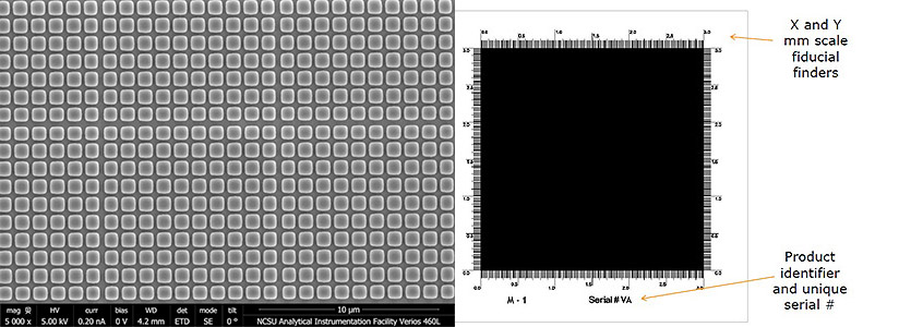 EM-Tec M-1 calibration standard with 1µm grid pattern